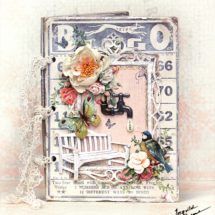 luck drop water tap card 2 - ingvild bolme - junkyard findings - prima - handmade card - shabby chic - papercrafts
